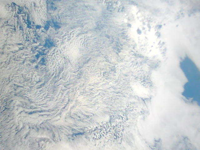 Picture of clouds taken from the VTC CubeSat